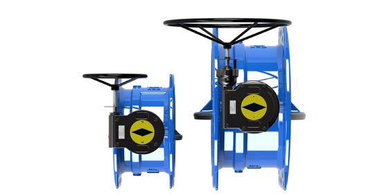 Válvula de borboleta dupla excêntrica com faixa de pressão de 0-2,5 MPa Corpo de ferro dúctil e operação manual para uso industrial