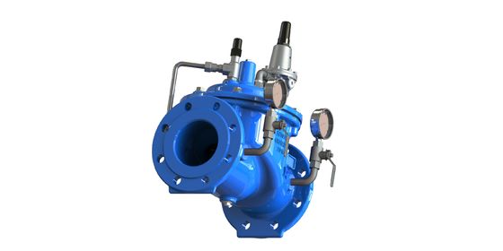 GGG50 Material válvula redutora de pressão de água com ligação de flange e aço inoxidável 304 Pilot P200 para redes de distribuição de água