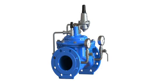 GGG50 Material válvula redutora de pressão de água com ligação de flange e aço inoxidável 304 Pilot P200 para redes de distribuição de água