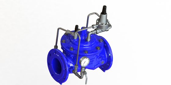 Válvula de sustentação de pressão de conexão de flange com material de ferro dúctil de tamanho de 2 a 40 polegadas e faixa de temperatura de 0 a 80°C