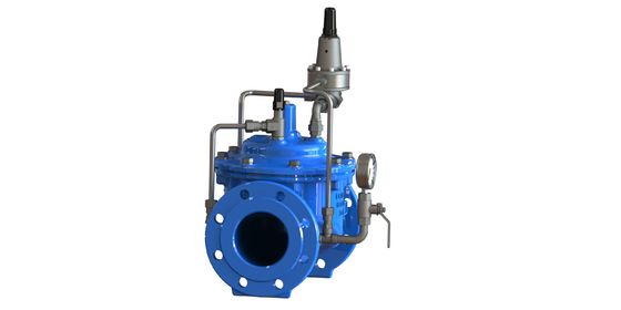 Válvula de sustentação de pressão de conexão de flange de ferro dúctil com classificação de pressão PN10 e temperatura operacional de 0-80°C