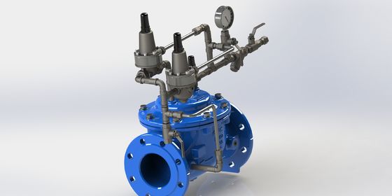 Válvula de anticipação de ondulação com ligação de extremidade de flange, diafragma EPDM e ação manual para sistemas de água