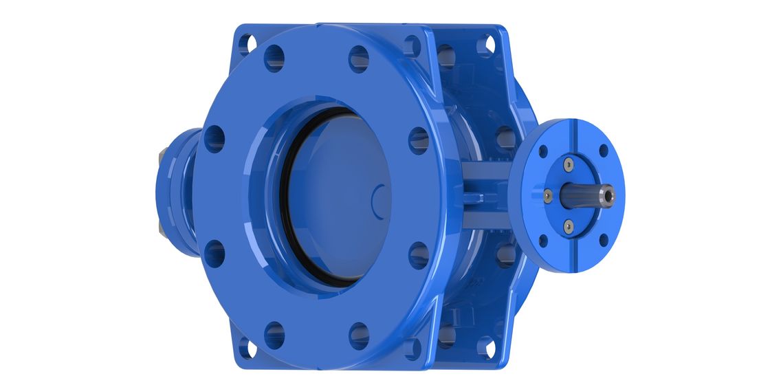 Válvula Borboleta Dupla Excêntrica com Acionamento por Engrenagem e Conexão Flangeada para Faixa de Temperatura de -10 a 80°C