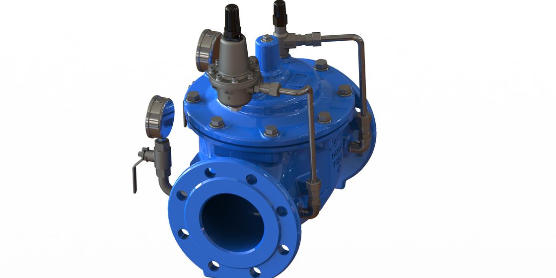 Reforço de nylon com diafragma EPDM válvula redução de pressão de água com conexão de flange EN1092-2 e material GGG50