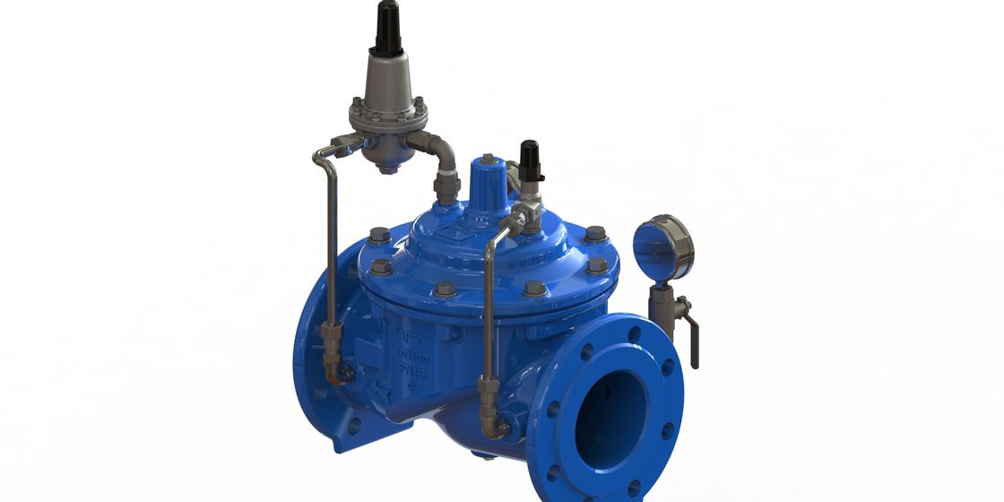 GGG50 válvula de redução de pressão de água de ferro fundido com piloto de aço inoxidável 304 e reforço de nylon com diafragma EPDM