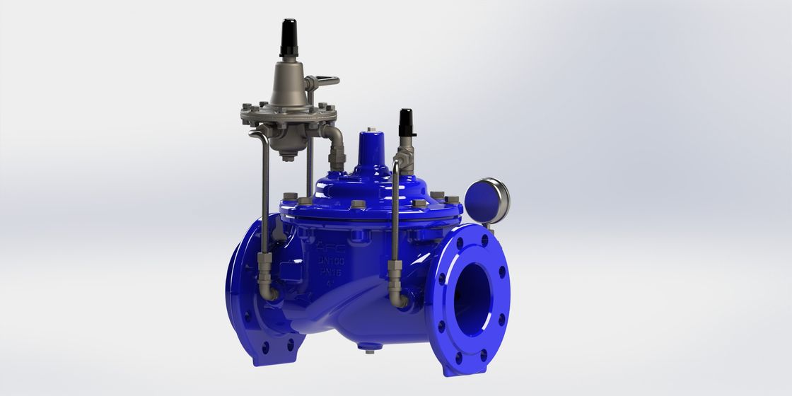 Manual azul Ral5005 válvula de controle de fluxo de aço inoxidável para tubos de ferro dúctil modelo A400